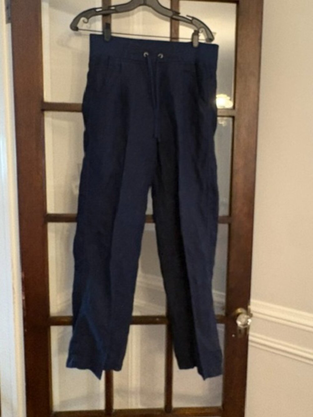 Athleta Navy Linen "Reverie" Pants, Size 0